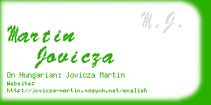martin jovicza business card